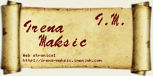 Irena Maksić vizit kartica